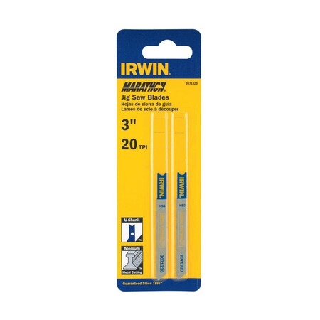 Irwin Irwin Marathon 3-1/4 in. Bi-Metal U-Shank Jig Saw Blade 20 TPI 2 pk 3071320